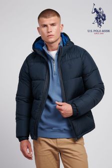 U.S. Polo Assn. Mens Ripstop Hooded Puffer Jacket (AD5190) | $214