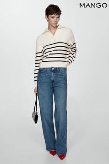 Mango Striped 1/4 Zip Knitted Jumper (AD5362) | 56 €