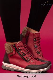 Women s Boots Red Flat Brogue Footwear Next Luxembourg