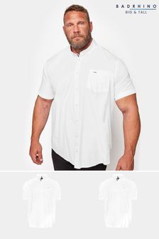 BadRhino Big & Tall White Short Sleeve Oxford Shirts 2 Pack (AD7369) | €60