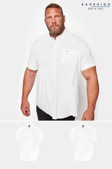 BadRhino Big & Tall White 100% Cotton Short Sleeve Oxford Shirts 2 Pack (AD7369) | $77