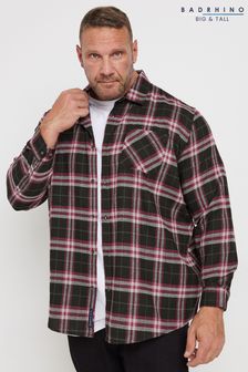 Schwarz - Badrhino Big & Tall Longsleeve Checked Shirt (AD7388) | 42 €