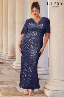Lipsy cowl neck maxi dress blue discount