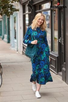 Women s Blue Summer Dress Floral High Neck Dresses Next Luxembourg