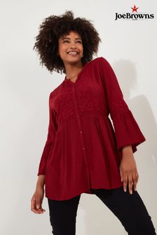 Joe Browns Red Embroidered Flared Sleeve Blouse (AD9136) | €69