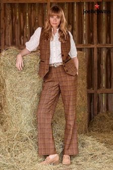 Joe Browns Brown Heritage Check PU Trim Waistcoat (AD9216) | €75