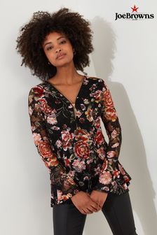 Women s Blouses Black Lace Long Line Tops Next Oman