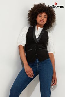 Joe Browns Black PU Trim Velvet Waistcoat (AD9255) | kr1 050