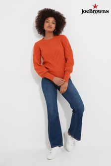 Joe Browns Orange Chevron Knit Balloon Sleeve Jumper (AD9261) | INR 6,981