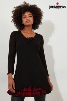 Joe Browns Black Handkerchief Hem Flared Sleeve Tie Neck Tunic Top (AD9276) | $94