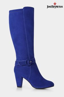 Blue calf length boots shop