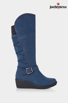 Navy wedge boots uk top