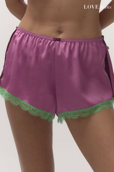 Love Stories Purple Apollo Satin & Lace Pyjama Shorts (AD9481) | ₪ 402