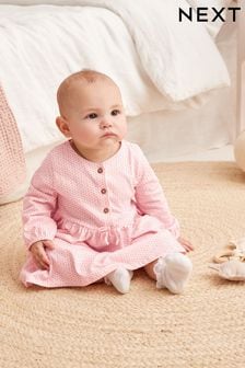 Pink Baby Jersey Geometric Print Dress (0mths-2yrs) (AE0456) | CA$21 - CA$24