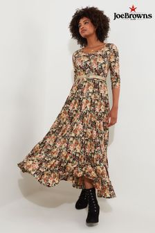 Joe Browns Brown Petite Relaxed Fit Muted Floral Print Crinkle Maxi Dress (AE0466) | kr1 470