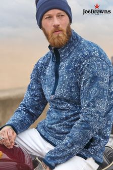 Joe Browns Blue Moroccan Tile Print Pique 1/4 Zip Sweat Top (AE4184) | kr831