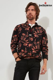 Joe Browns Orange Autumnal Floral Pique Zip Funnel Neck 1/4 Zip  Sweat Top (AE4194) | kr831