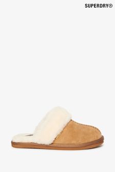 Superdry Brown Suede Mules Slippers (AE5542) | $94