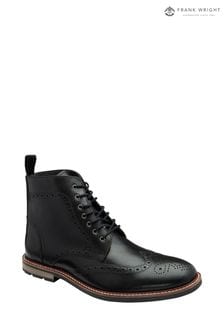 Frank Wright Black Mens Leather Lace-Up Brogue Ankle Boots (AE5560) | €126