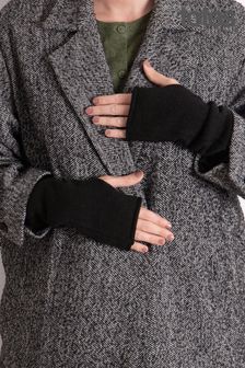 Totes Black Ladies Isotoner Soft Touch Knit Fingerless Gloves (AE5932) | $51