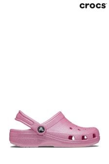 Crocs Pink Classic Kids Glitter Clogs (AE6019) | $69