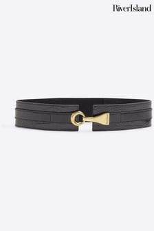 River Island Black Clip Detailed Belt (AE6036) | €35