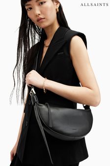 AllSaints Black Half Moon Cross-Body Bag (AF7044) | $272