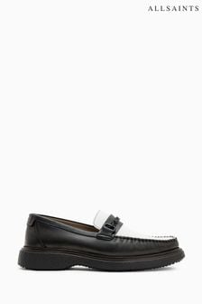 AllSaints White Gibbs Chain Loafers (AF7057) | €351