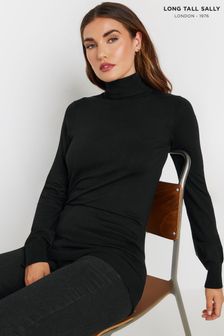 Long Tall Sally Black Roll Neck Fine Gauge Jumper (AF7304) | €34