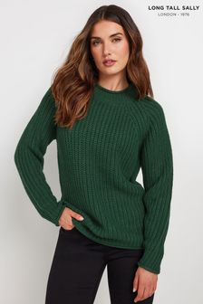 Long Tall Sally Green Basic Acrylic Jumper (AF7344) | €52