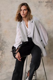 Mint velvet grey blocked coat clearance