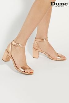 Dune London Natural Standard Fit Memee Mid Block Heel Sandals (AF7430) | $146