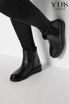 Women s Curve Black Flat Boots Next Luxembourg