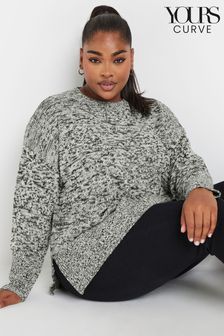 Yours Curve Black All Over Twist Jumper (AF7735) | €38