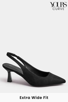 Yours Curve Black Extra Wide Fit Extra Wide Fit Slingback Heels (AF7769) | 193 QAR