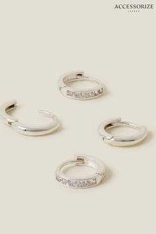 Accessorize Silver Tone Hoops Earrings 2 Pack (AG1802) | KRW34,200