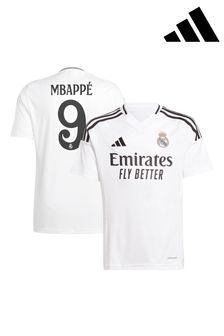 adidas Denim White Real Madrid Home Shirt 2024-25 with Mbappé 9 Printing (AG3556) | €73