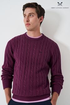 Crew Clothing Company Purple Oarsman Cable Knit Crew Neck Jumper (AG3953) | 34 ر.ع