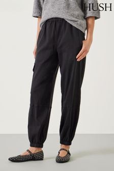 Hush Black Ava Washed Cargo Trousers (AG3957) | Kč3,570