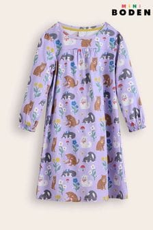 Boden Purple Cats Printed Long Sleeved Nightie (AG3989) | $43 - $51