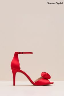 Phase Eight Red Satin Corsage Flower Sandals (AG4827) | €152