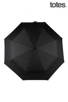 Totes Black Supermini Eco-Brella Gear Stick Umbrella (AG5047) | ₪ 101