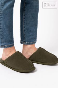 Just Sheepskin Green Mens Donmar Slippers (AG7250) | $120