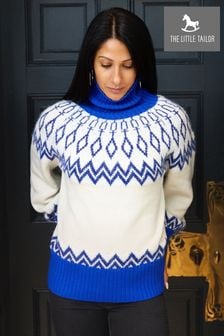 Blau - The Little Tailor Relaxed Fit Diamond Fairisle Knitted Christmas Jumper (AG8379) | 133 €