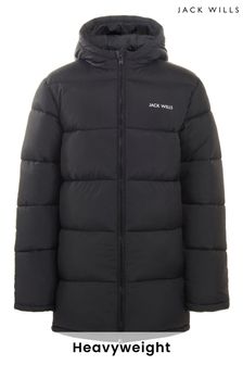 Jack wills black puffer coat on sale