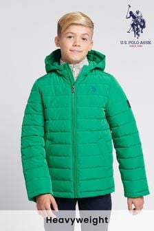 U.S. Polo Assn Green U.S. Polo Assn. Boys Lightweight Quilt Hooded Puffer Jacket (AG9532) | $120 - $144