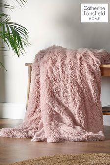 Catherine Lansfield Pink So Soft Cuddly Deep Pile Faux Fur Throw (AG9618) | ₪ 111