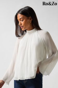 White high neck blouse womens cheap