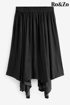 Ro&Zo Black Petite Plisse Full Skirt (AG9763) | $153