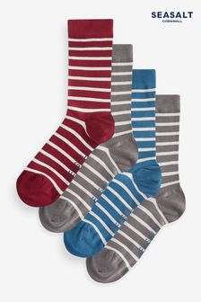 Seasalt Cornwall Multi Mens Sailor Socks Box Of 4 (AG9880) | €44